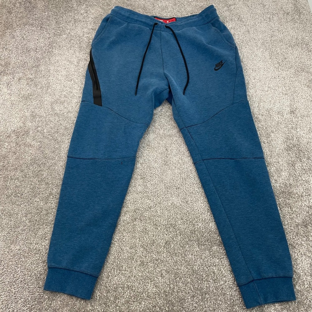 Nike Joggers Mens Medium Tech Fleece Tapered Zip Pockets Blue